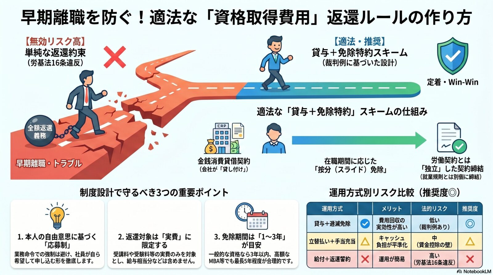 資格取得費用補助制度の設計｜裁判例と貸与契約のポイント・実務解説