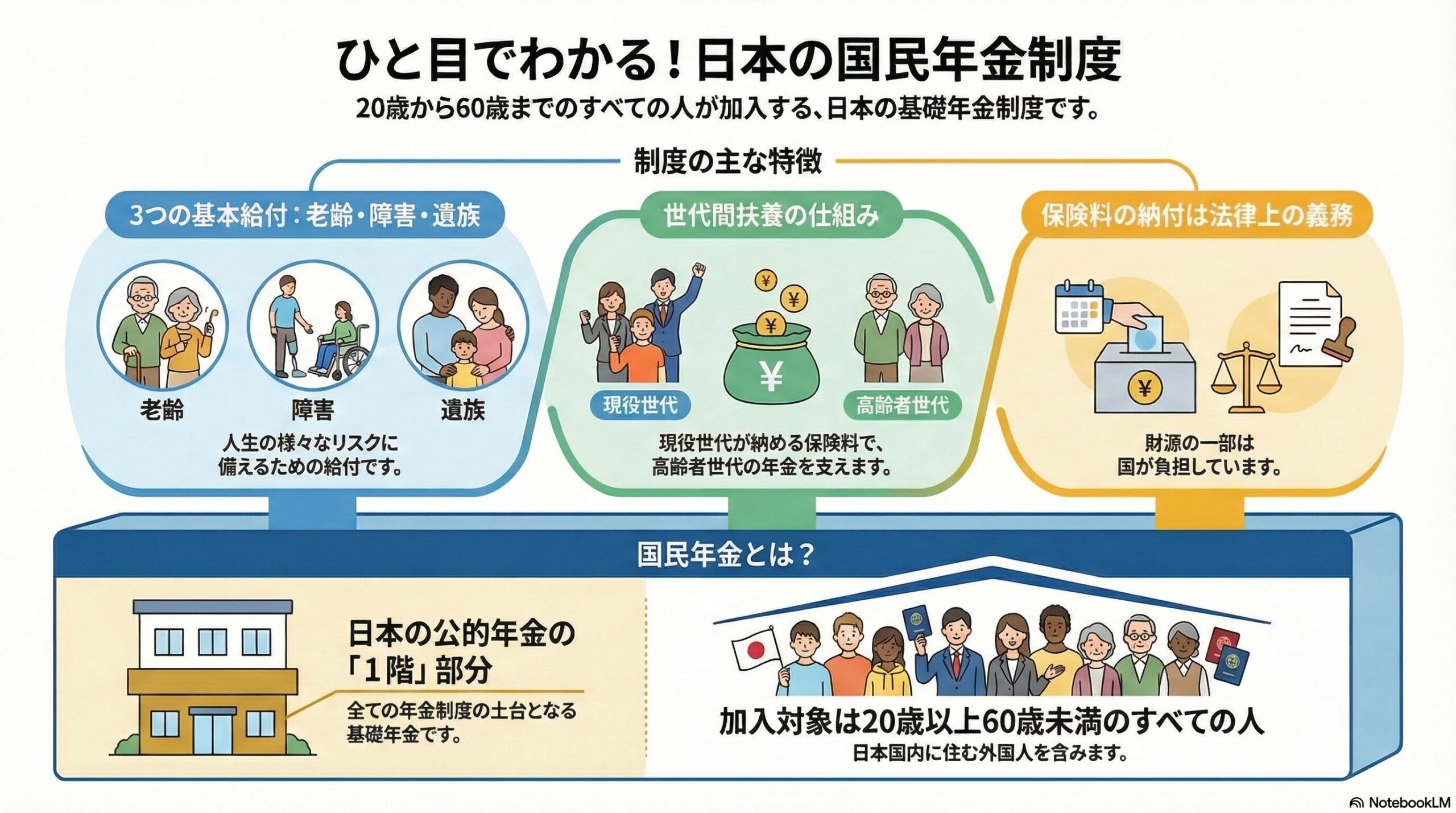 国民年金制度とは?基礎から分かる年金制度の第一階層