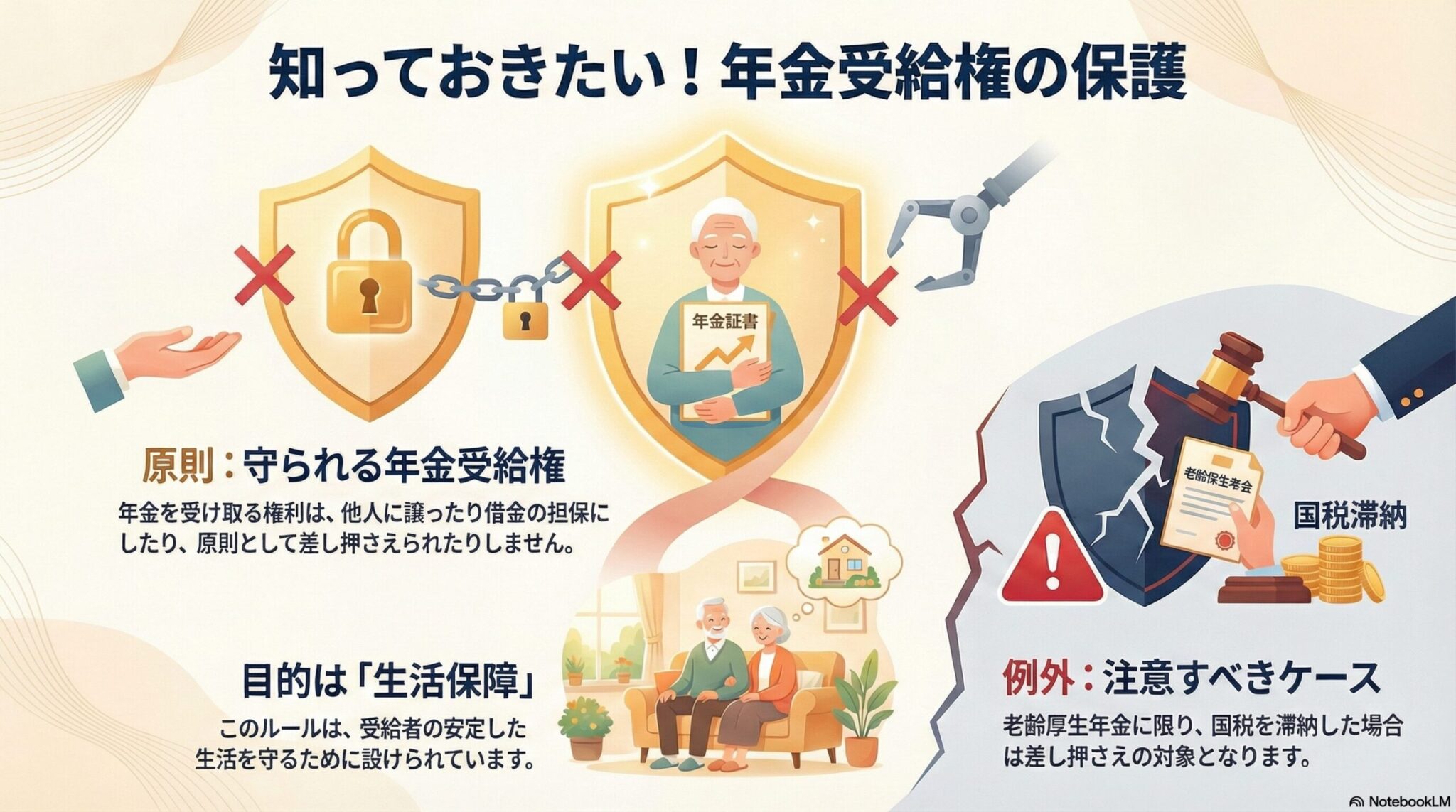 厚生年金の受給権の保護とは?譲渡・担保・差押えが禁止される理由
