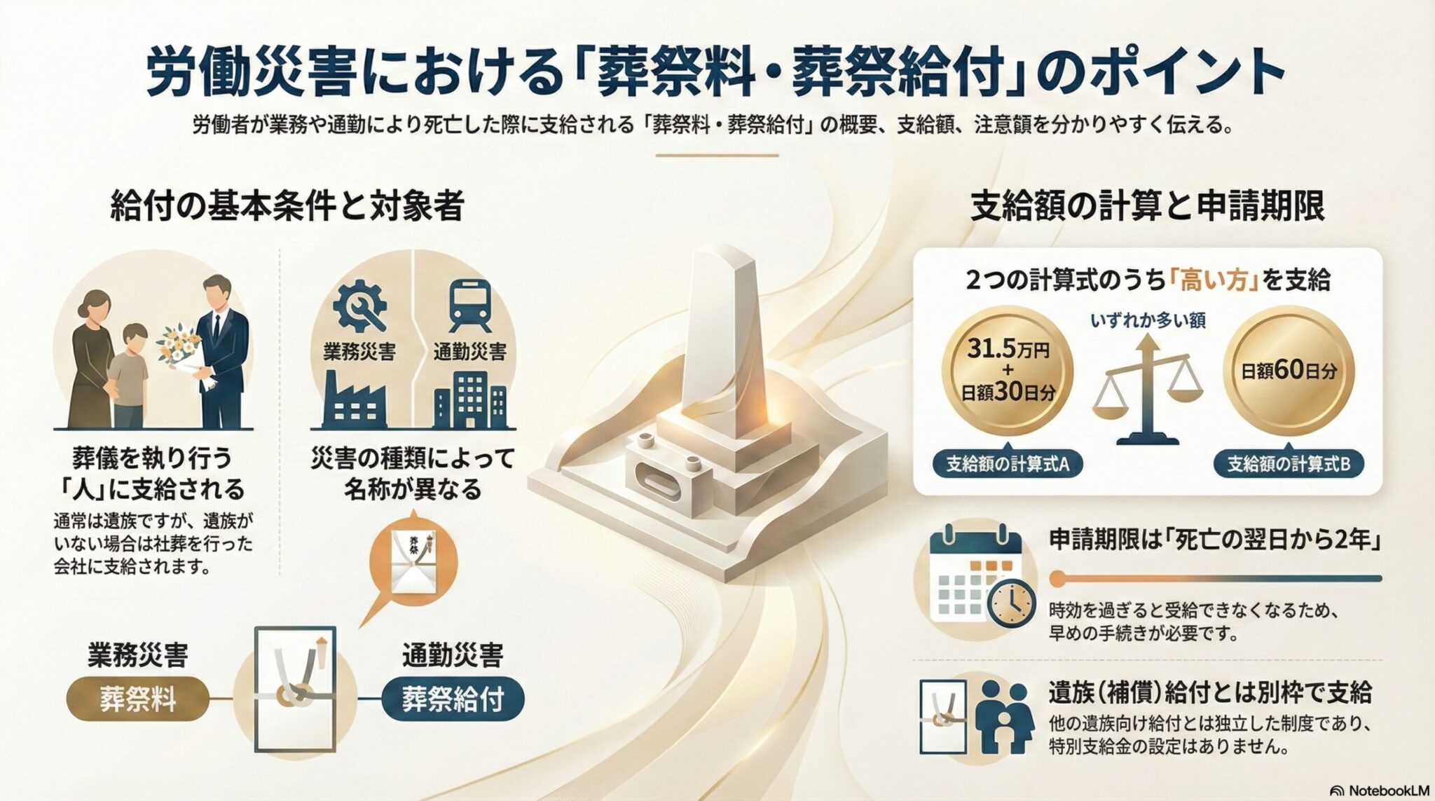 労災保険の葬祭料等（葬祭給付）｜支給額と受給権者を解説