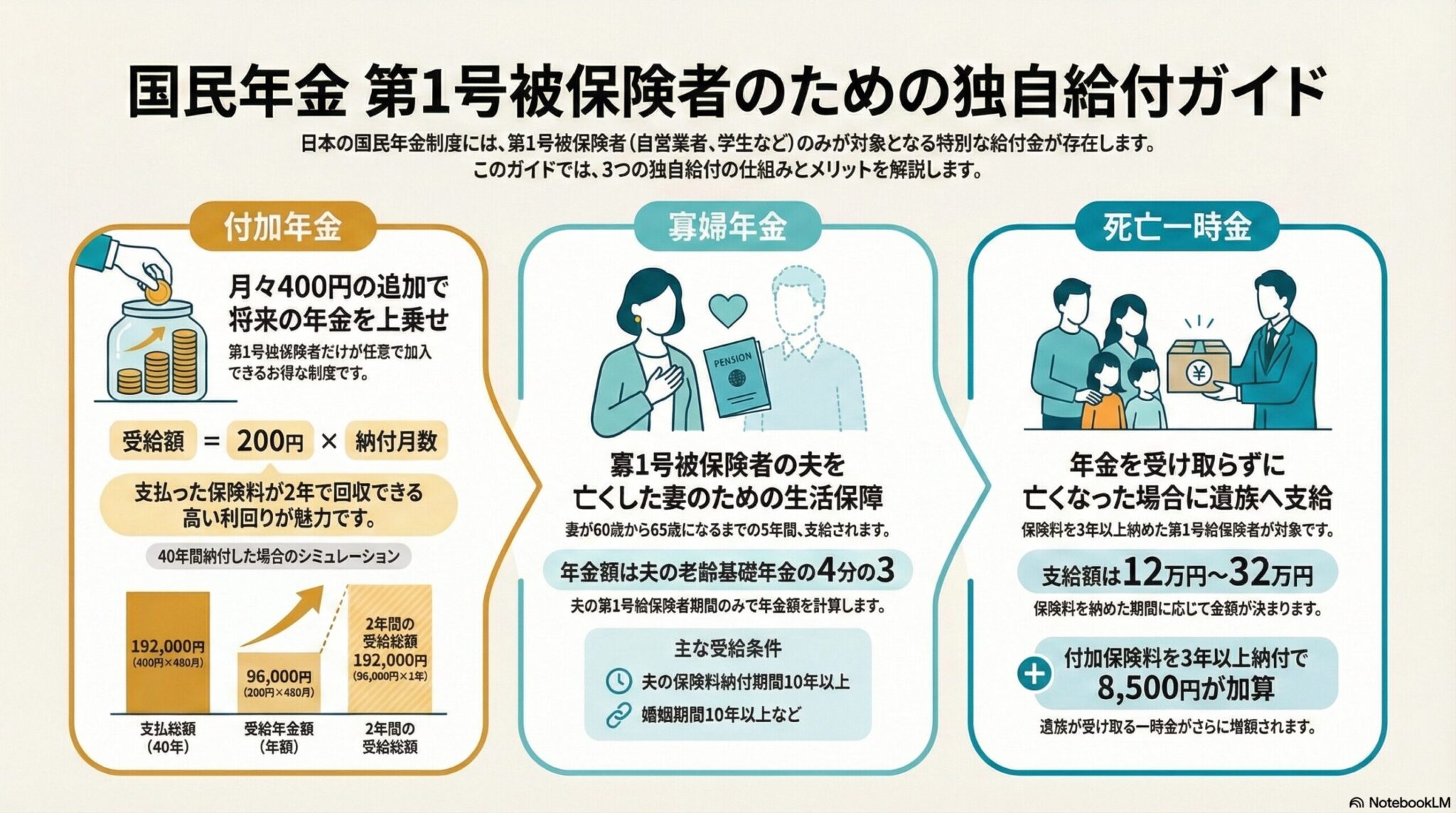 国民年金の独自給付（第1号被保険者のみ）
