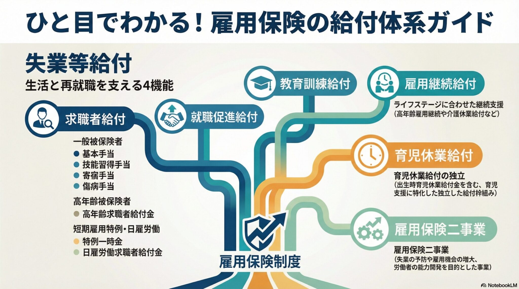 雇用保険の給付体系｜失業等給付と育児休業給付の全体像を解説