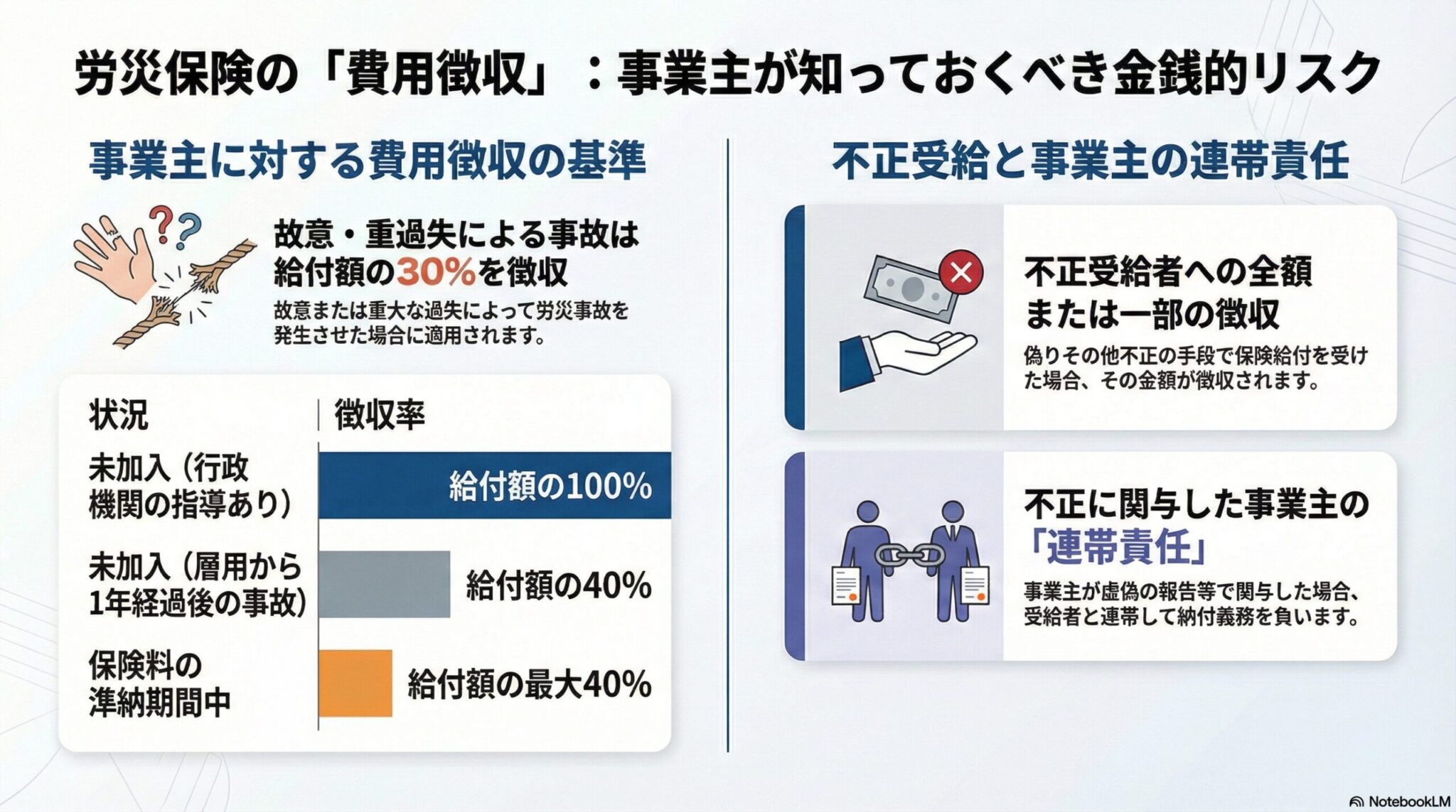 労災保険の費用徴収｜事業主の責任と徴収割合を解説