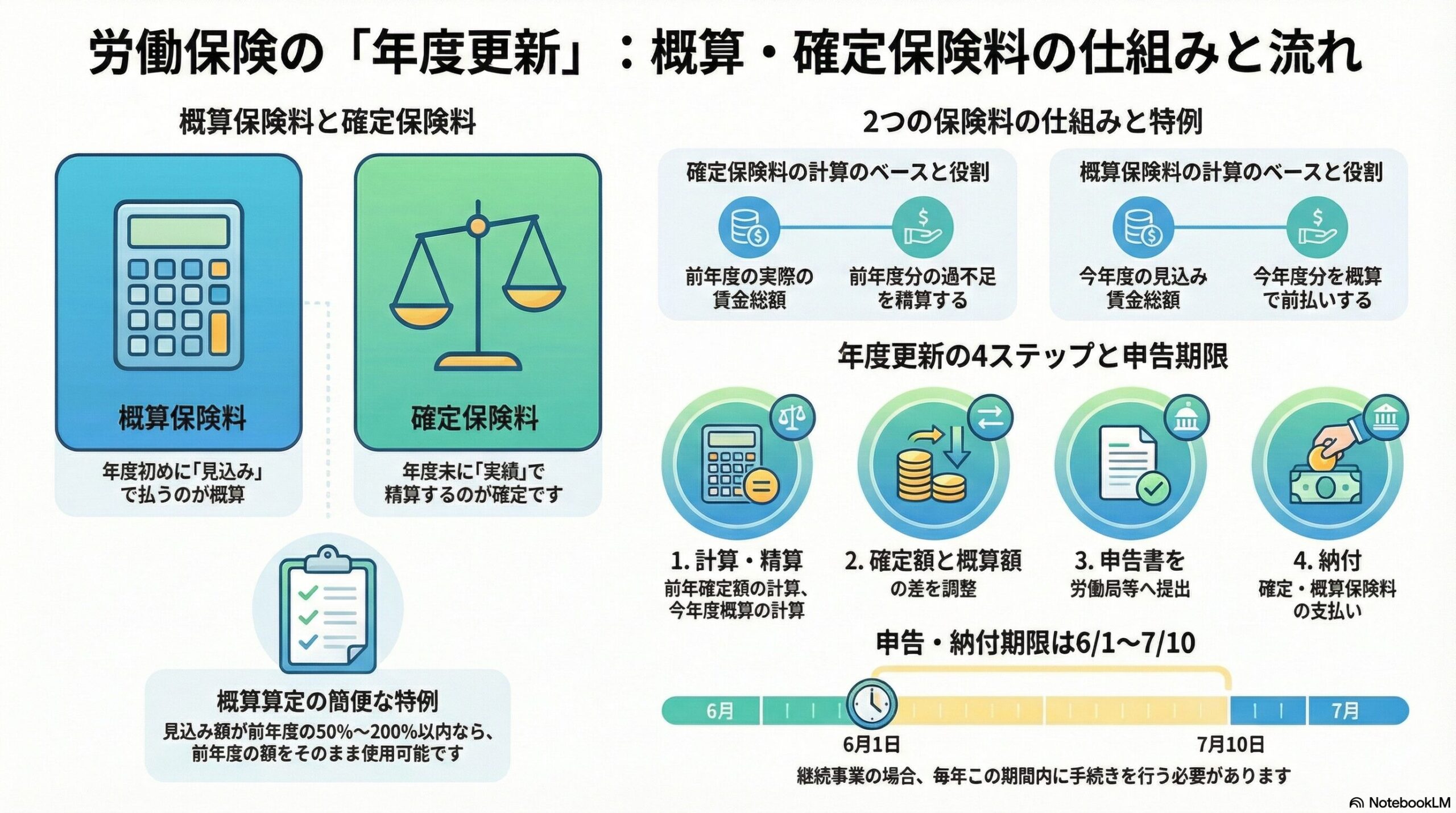 労働保険の概算保険料と確定保険料｜年度更新の仕組みを解説