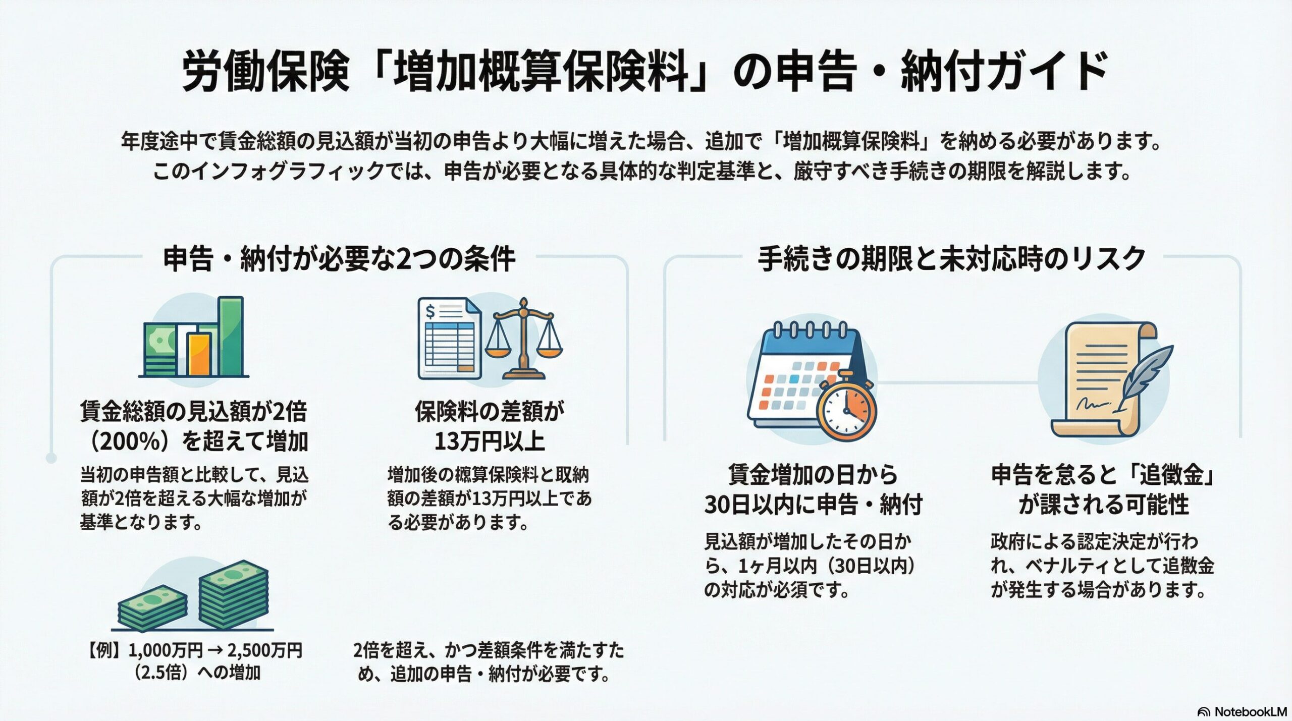 労働保険の増加概算保険料｜申告が必要な2つの要件を解説
