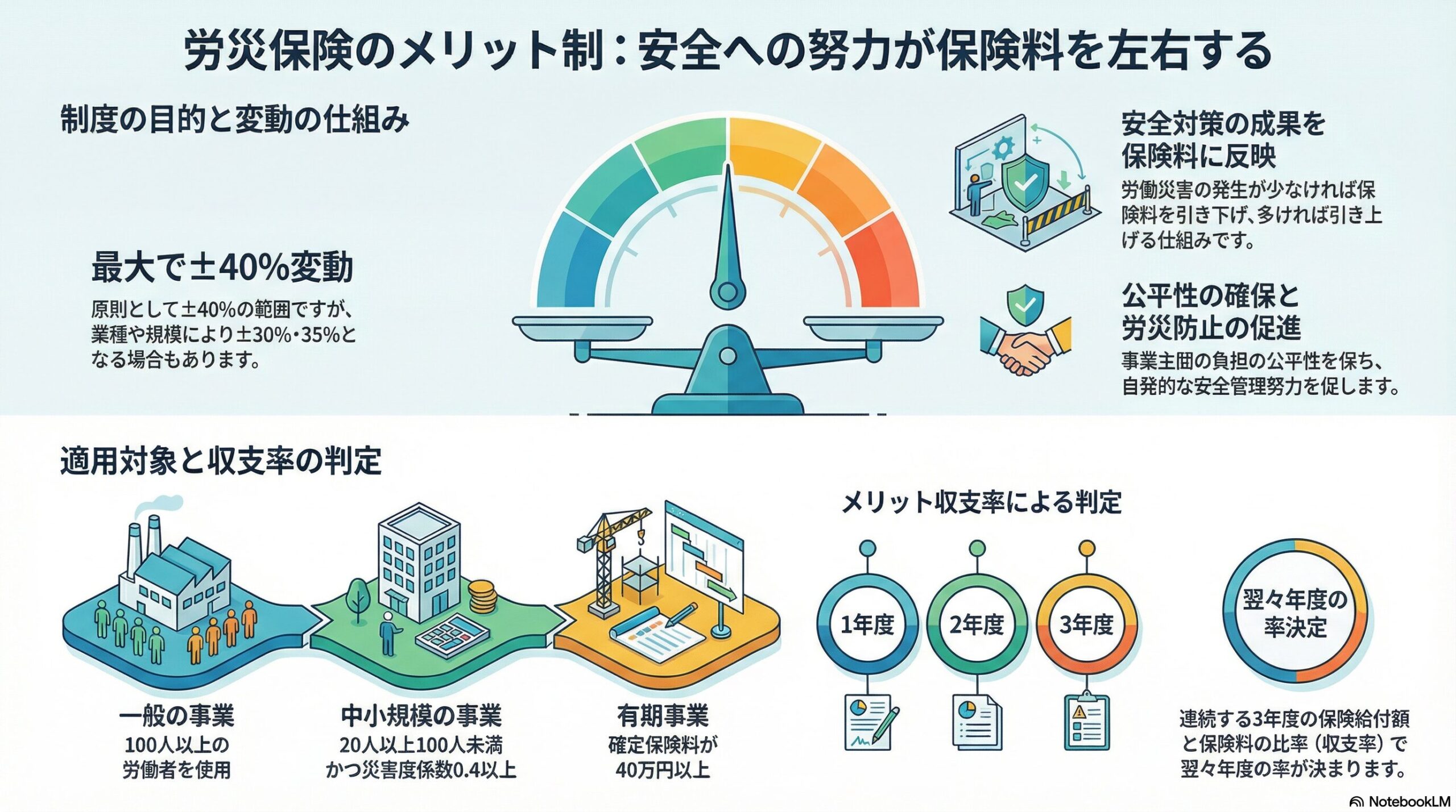 労災保険のメリット制｜災害発生率に応じた保険料増減の仕組みを解説