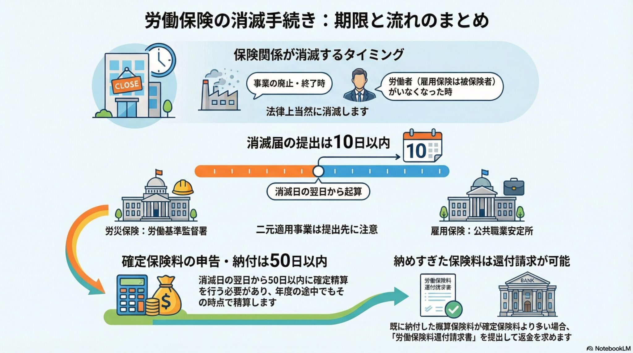 労働保険の保険関係の消滅｜手続きと届出期限を解説