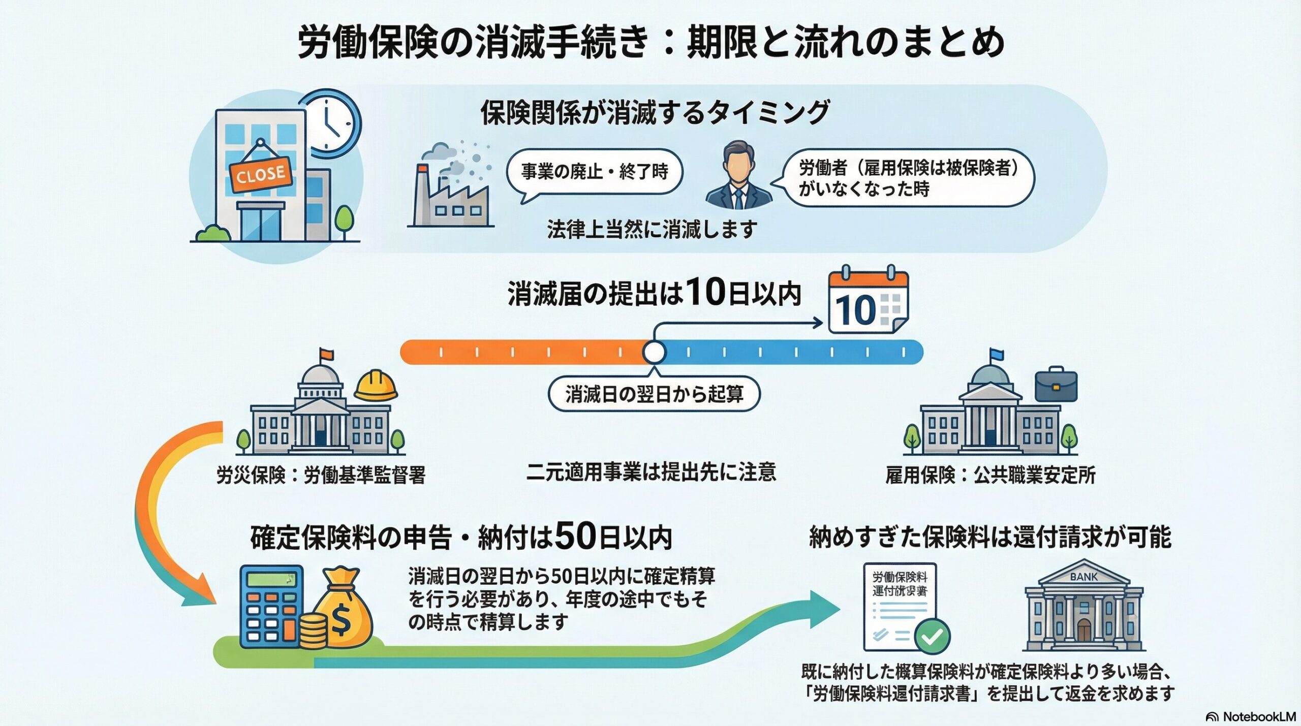労働保険の保険関係の消滅｜手続きと届出期限を解説