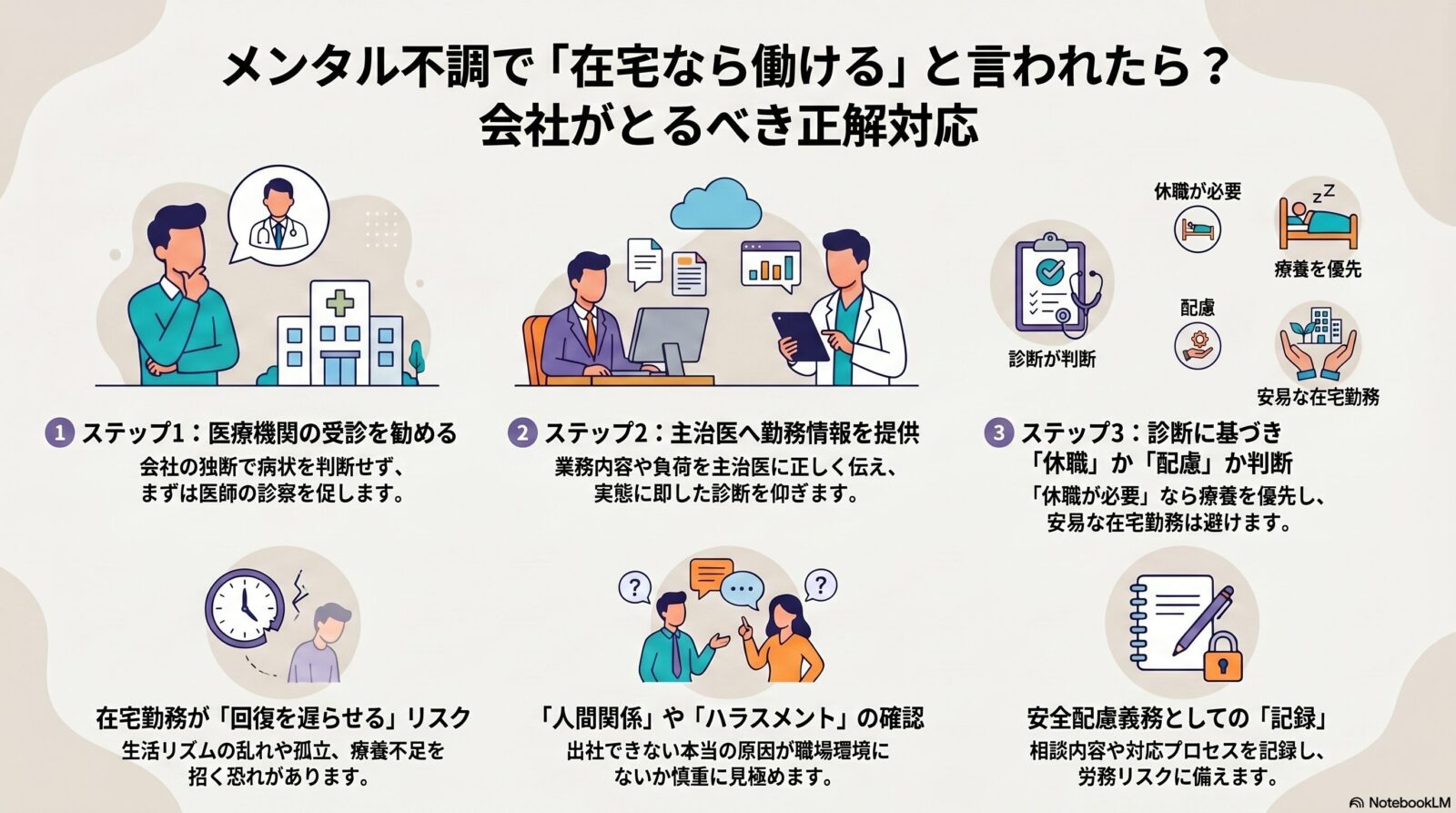 メンタル不調で出社できない従業員への対応｜在宅勤務の前にやるべきことを社労士が解説