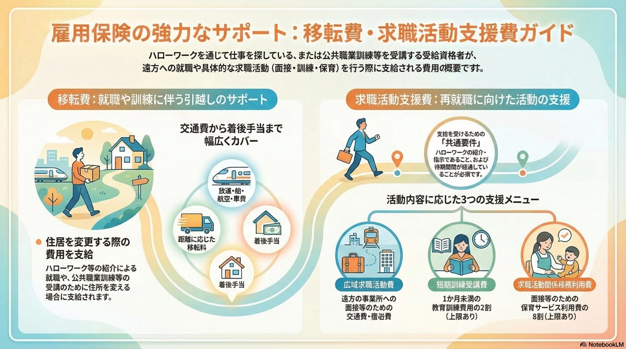 雇用保険の移転費・求職活動支援費｜就職活動の費用を支援する給付を解説