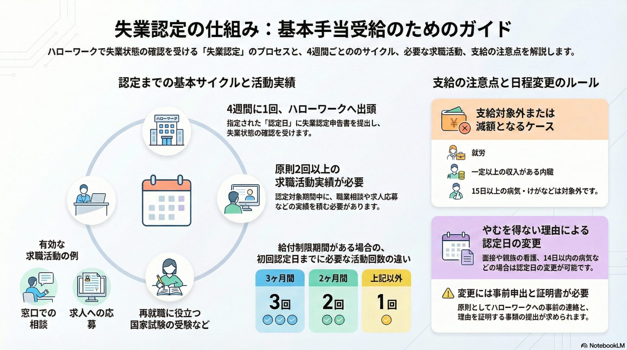 雇用保険の失業の認定｜4週間ごとの手続きと求職活動実績を解説