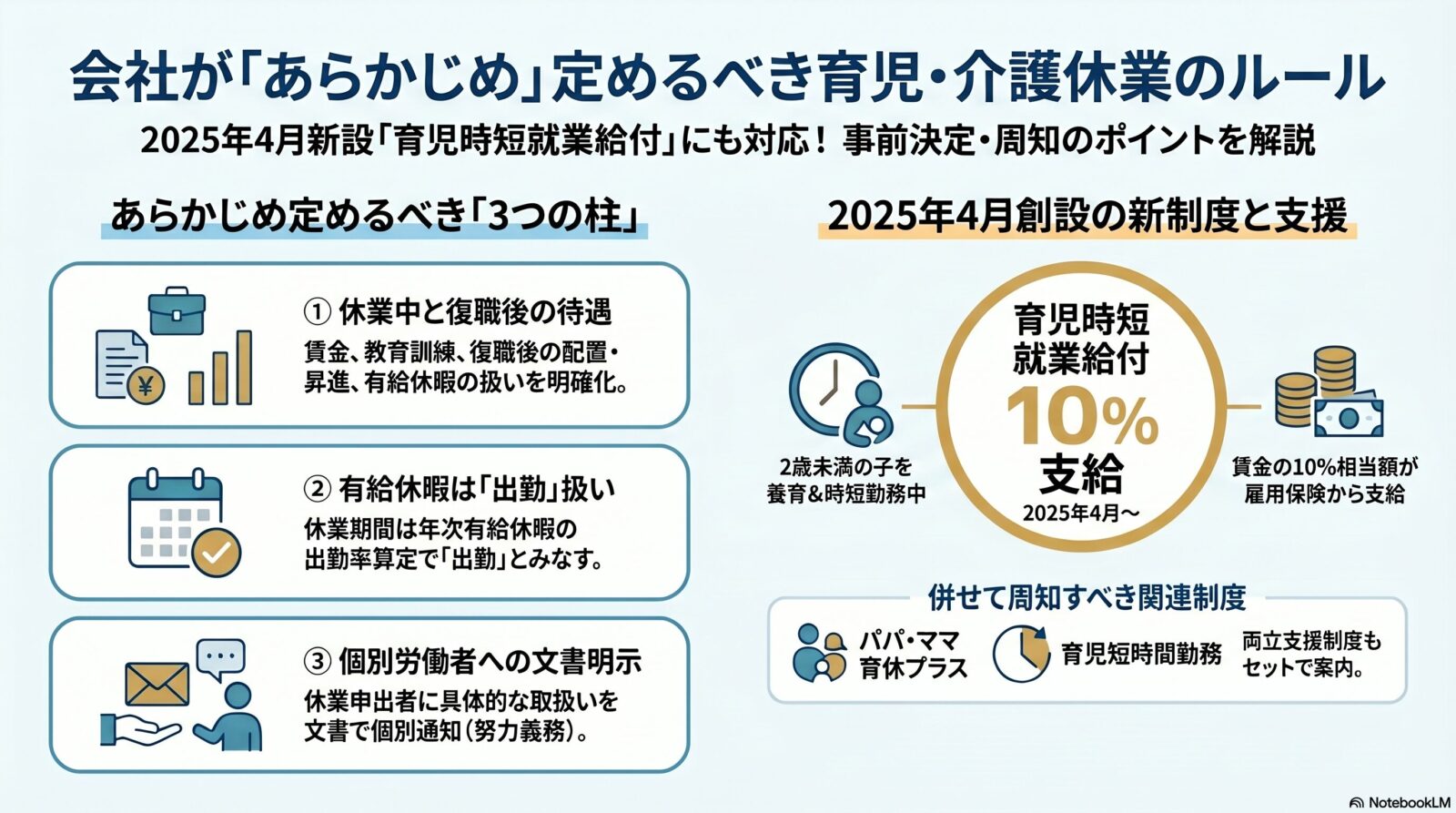 育児・介護休業に関連してあらかじめ定めるべき事項｜事業主の努力義務を解説