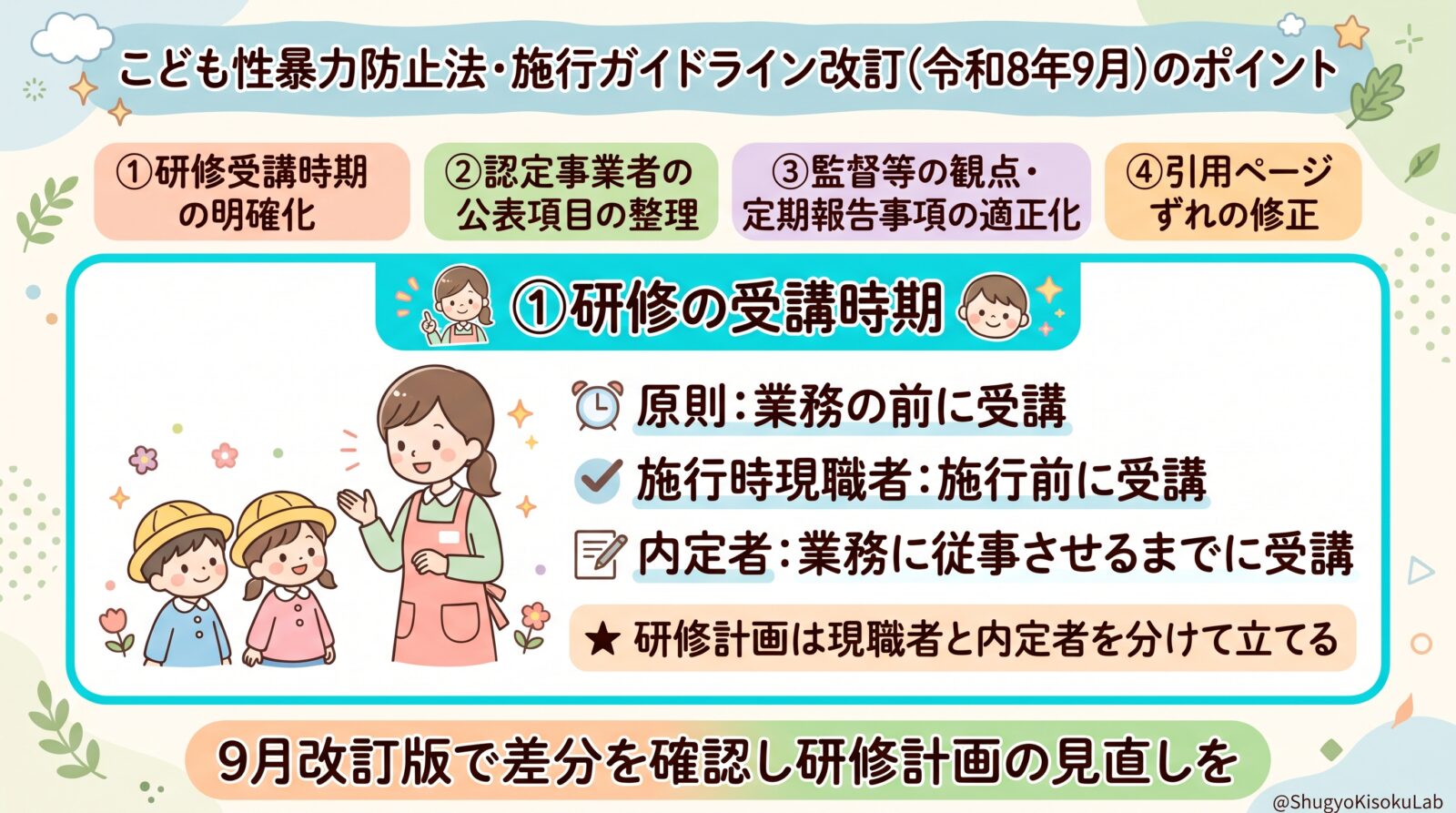 こども性暴力防止法｜施行ガイドライン改訂（令和8年9月）のポイント